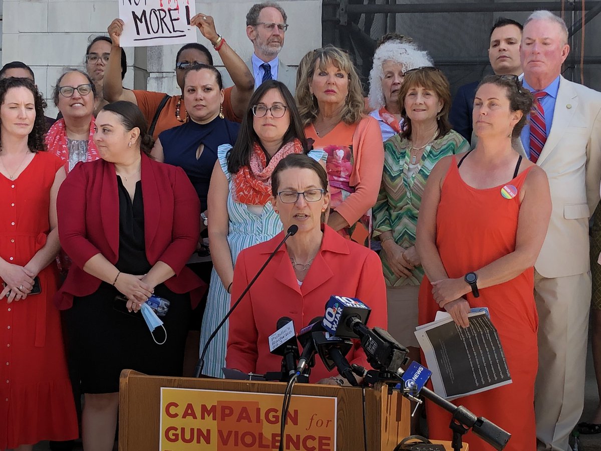 NewsProvidence's tweet photo. More photos from the rally by the “Campaign for Gun Violence Prevention Rhode Island” outside the State House. -SK #WPRO https://t.co/jvAo4bv4ZR