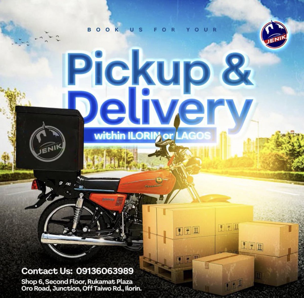 Atilolahafeezah's tweet photo. @Jeniklogistic is a very reliable logistics company. 
Their services are affordable and their rides are comfortable.

If you are a business owner in ilorin or Lagos kindly recommend @Jeniklogistic for your deliveries 🚚 or refer them🌝❤️

They are very active 💯💯 https://t.co/to20UvNE9P
