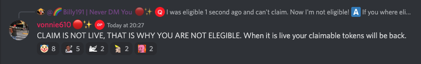 $OP  internal coordination is a mess. Mods giving incorrect info, cexs listing token before launch, including links to claim in public github commit, making the contract claim live on chain without checking if website is ready, all RPCs died before the claim site even went live.