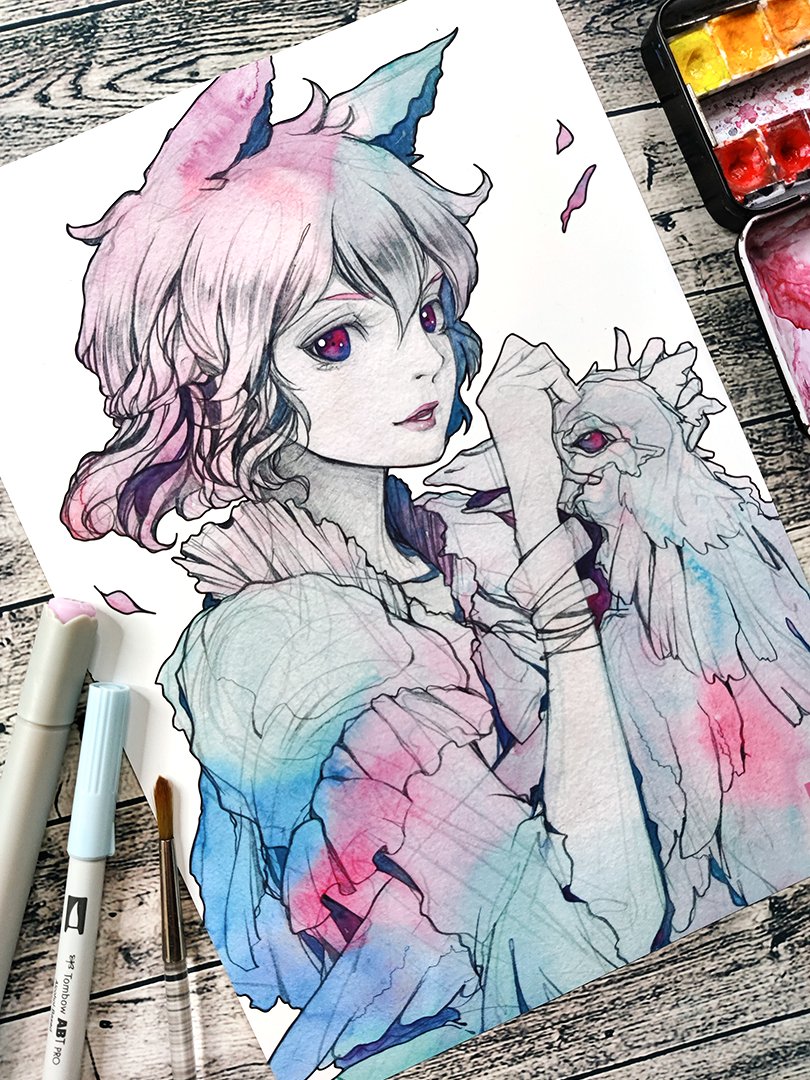 I'm still obsessed with watercolor 💙✨.

#watercolorpainting #watercolor