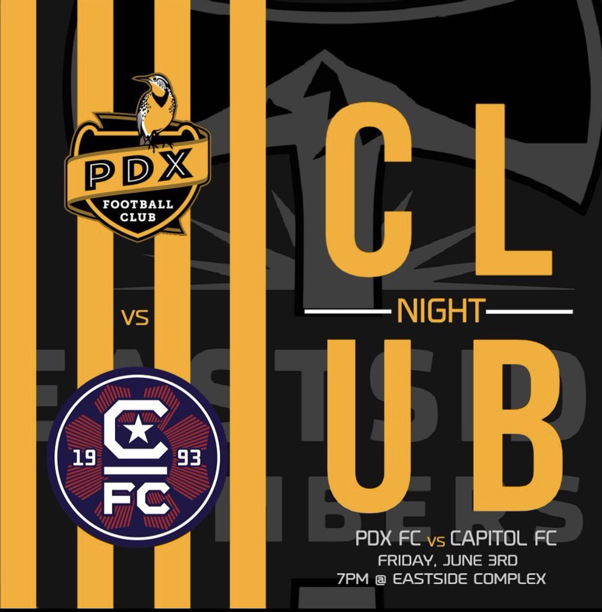 PDX FC (@pdxfootballclub) on Twitter photo This Friday night is <a href="/EastsideTimbers/">Eastside Timbers</a> Club Night!
All Eastside Timbers players and staff receive FREE entry to our match vs. <a href="/cfcatletico/">CFC Atletico</a>
Kick-Off is 7:00 PM at Eastside Timbers Sports Complex! This Friday night is <a href="/EastsideTimbers/">Eastside Timbers</a> Club Night!
All Eastside Timbers players and staff receive FREE entry to our match vs. <a href="/cfcatletico/">CFC Atletico</a>
Kick-Off is 7:00 PM at Eastside Timbers Sports Complex!