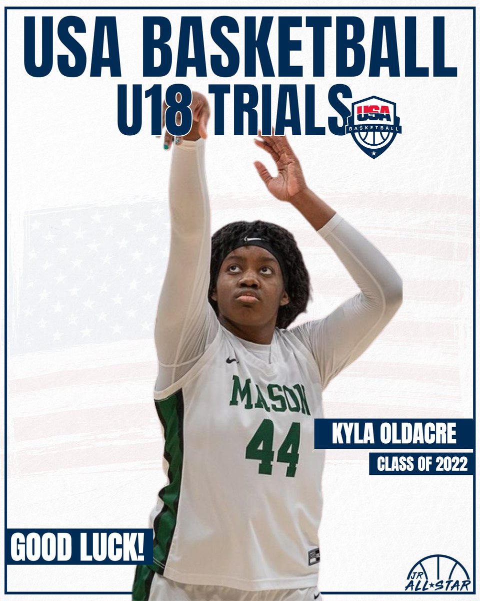JrAllStarBB's tweet photo. USA Basketball U18 Trials start 𝙏𝙊𝘿𝘼𝙔! 🇺🇸

Good luck to everyone participating!
@KylaOldacre 
https://t.co/zo5szil11H https://t.co/kyXYQJEw1X