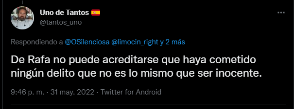 Es IMPRESCINDIBLE que acudamos de forma masiva este sábado a manifestarnos y dar nuestro apoyo a Rafa y su hijo.
Todavía existe demasiada gente así, que cree que porque una CRIMINAL acusa a un hombre ese hombre es culpable. 
Nos vemos frente al ministerio de igualdad a las 18:00