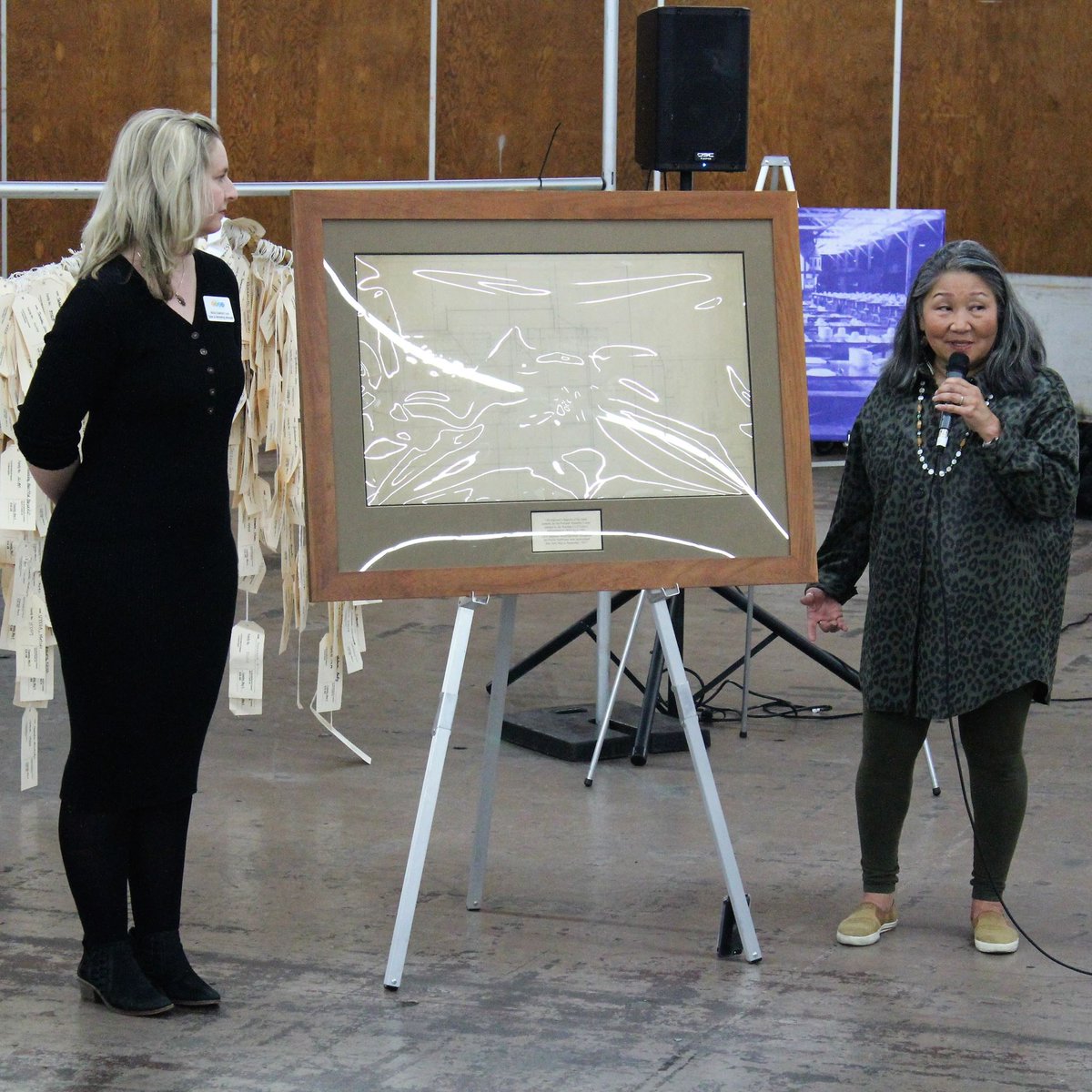 On Saturday, as part of <a href="/vanportmosaic/">The Vanport Mosaic</a>, we were presented  with an original blueprint of the 1942 detention center, located in the very spot where we were standing. Thank you to @PortlandExpo for finding and donating this important document!

ow.ly/GjWo50Jmotv