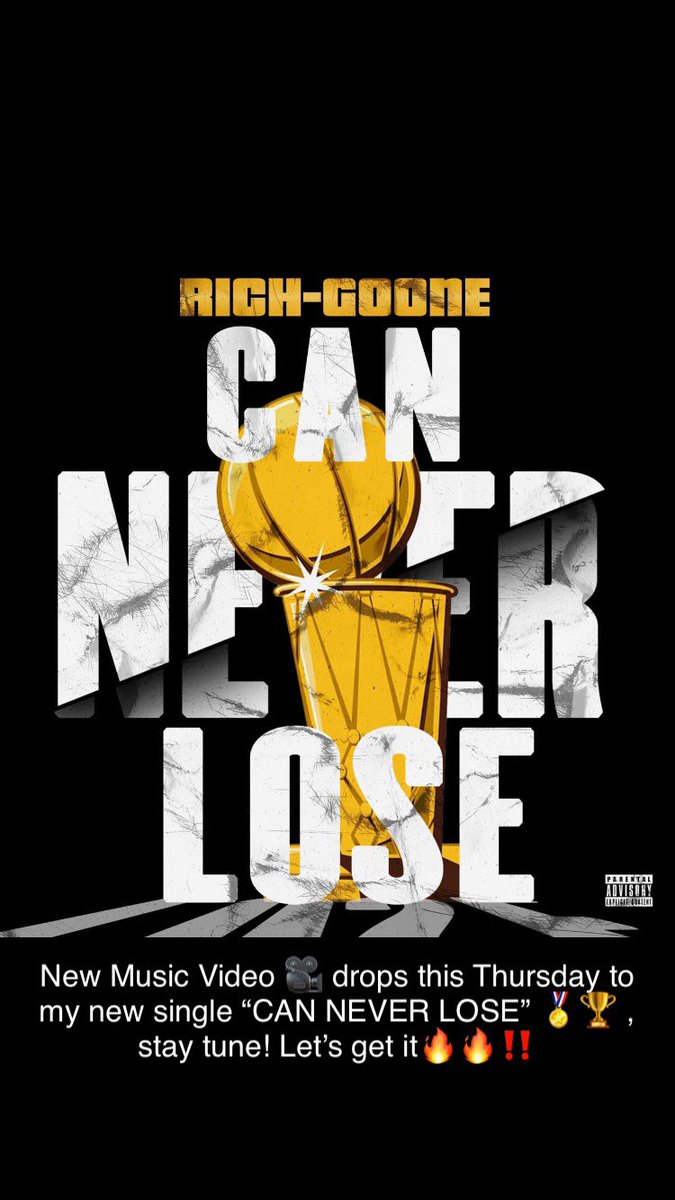 richgoone's tweet photo. New Music Video 🎥 drops this Thursday to my new single “CAN NEVER LOSE” 🏅🏆 , stay tune! Let’s get it🔥🔥🤯🤯‼️

Cover 🖼: @thisisdaveydave 

#richgoone #canneverlose
#albumontheway #minnesota
#championship #newmusicalert #hiphop #unsignedartist #viral #minnesota https://t.co/Lkwizrtkve