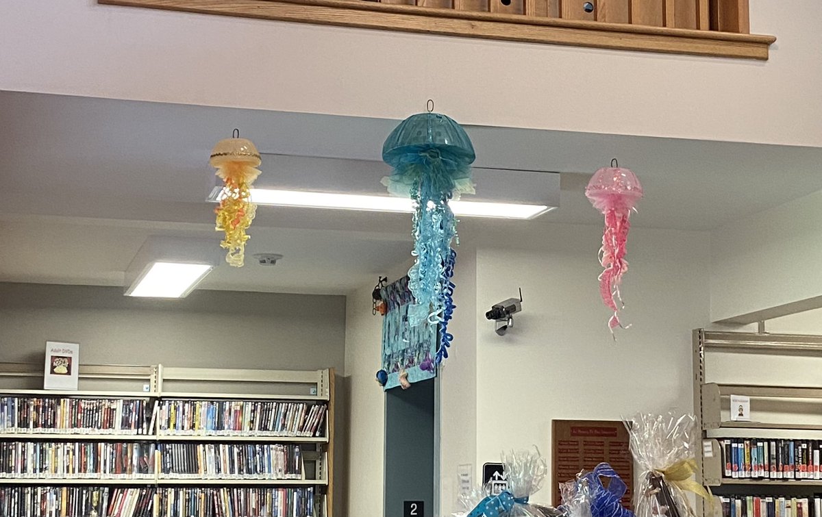 HellertownLib's tweet photo. Look what Carol did!

We are ready for “Oceans of Possibilities” Summer 
Reading at HAL! Stop in to take a “swim” under the 
sea. Be sure to look through the portholes in the 
elevator and upstairs. 

Special thanks to the genius talent behind the 
decorations Carol Crowell!!! https://t.co/2qemlKoLom