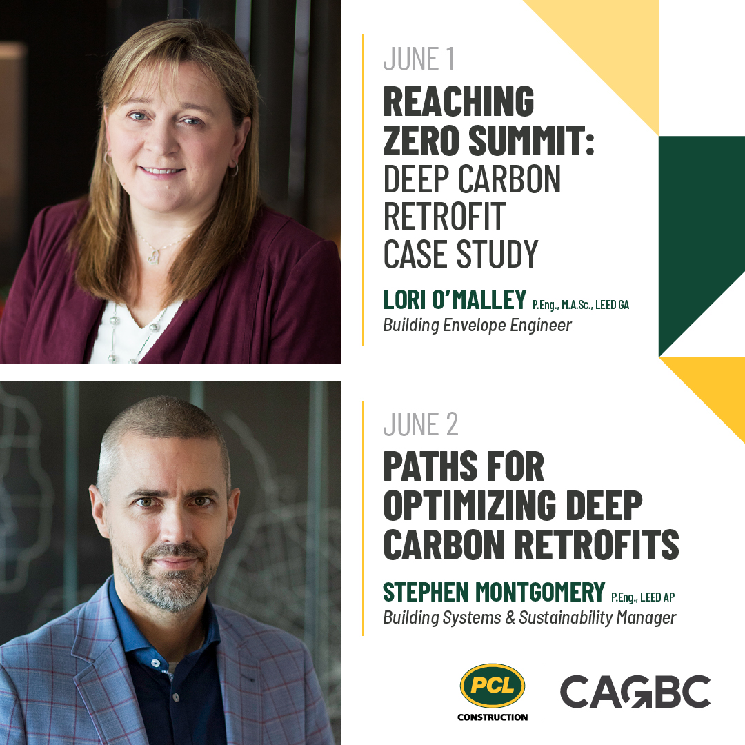 PCLConstruction's tweet image. Join us at Building Lasting Change conference presented by @CaGBC in Toronto from June 1 to 3. 😀👍

Our in-house experts Lori O’Malley-Ponikvar and Stephen Montgomery will speak about... #Decarbonization #BuildingRevitalization #Sustainability #RoadToNetZero