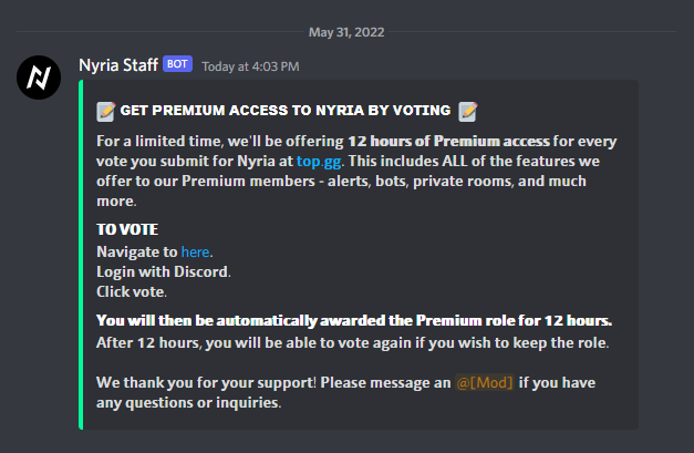 NyriaStocks's tweet photo. 📜HOW TO GET FREE REALTIME FLOW DATA 📜

1. Join our server at https://t.co/ZiCkICRiQl.
2. Vote for Nyria at https://t.co/SjgbKzWdY9
3. Enjoy real-time flow data, trading bot alerts, and a whole lot more. 
Completely free.

Take advantage today at https://t.co/ZiCkICRiQl ⬅️ https://t.co/WXjnplOcZn