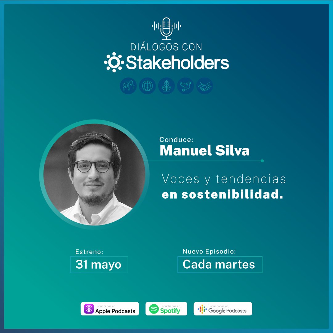Hoy lanzamos el #podcast #DialogosConStakeholders, de la mano de <a href="/StakeholdersRS/">Revista Stakeholders</a>. Este espacio nos permitirá escuchar a distintas voces de múltiples sectores para reflexionar acerca de la agenda y retos en materia de #sostenibilidad a nivel global y en el Perú.
