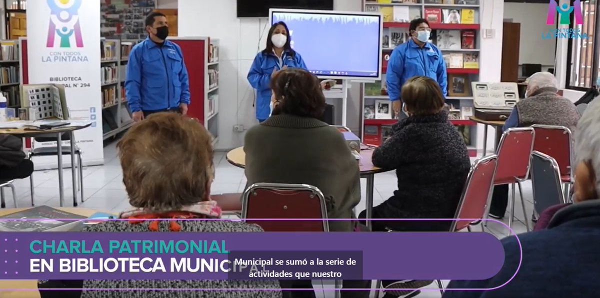 Biblioteca Municipal de La Pintana conmemora Día del Patrimonio Cultural con charla y recorrido patrimonial. La Biblioteca Municipal de La Pintana, cuenta con 33 años al servicio de la comunidad entregando cultura y promoción de la lectura  bit.ly/3N5Ms2t