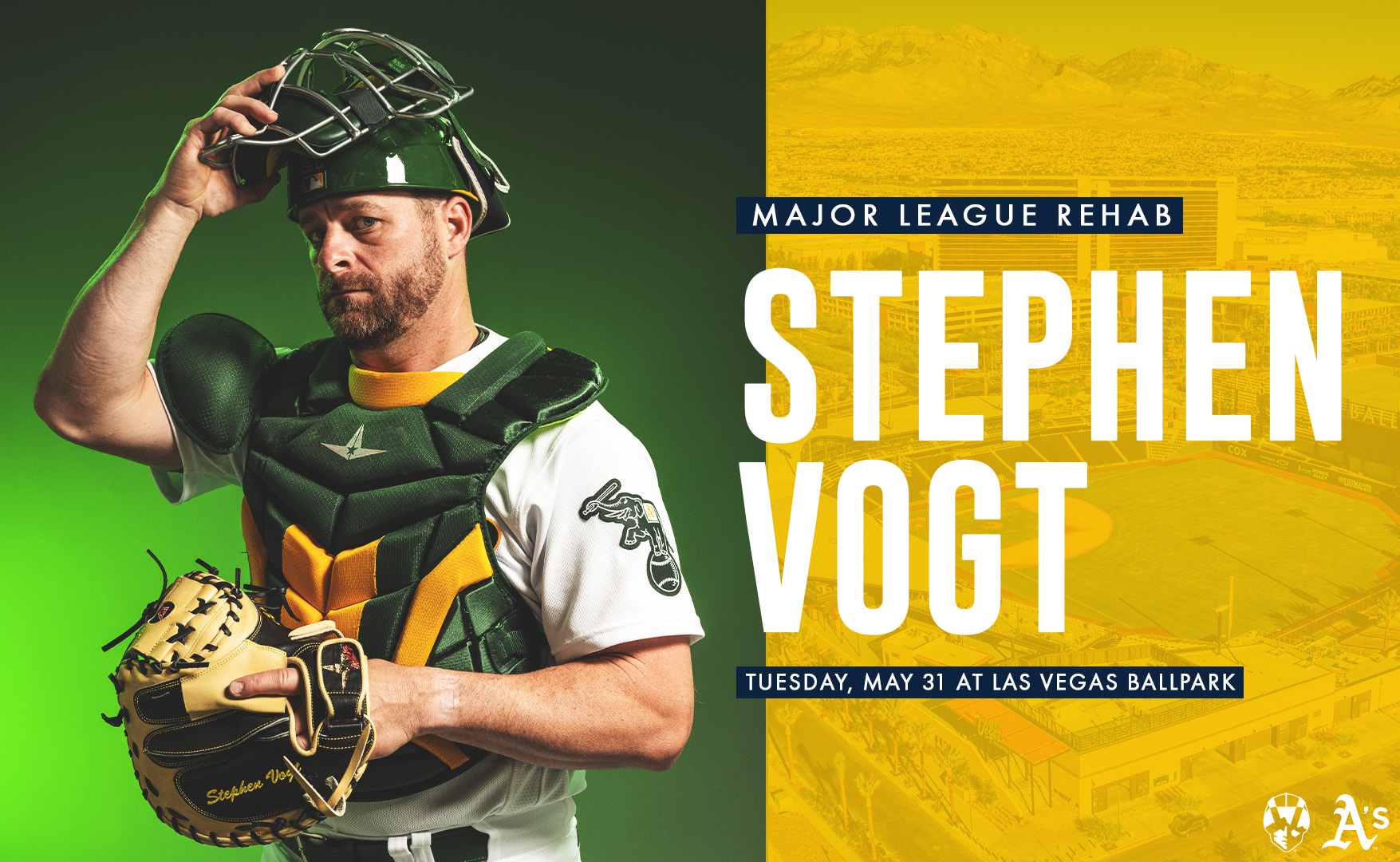 Las Vegas Aviators on X: A's catcher Stephen Vogt will be joining us  tonight at Las Vegas Ballpark for his ML rehab assignment   / X