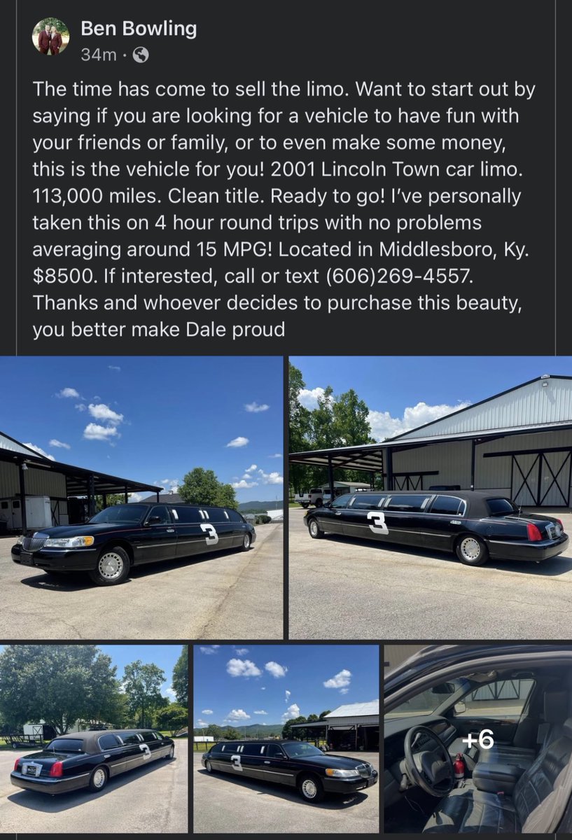Middlesboro man selling a Dale Earnhardt limo