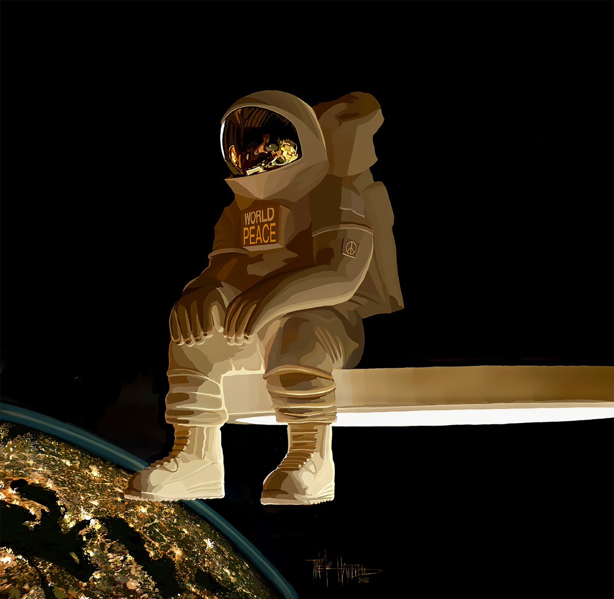 RTFKT's tweet image. CREATOR SURPRISE AIRDROP 🎁👩‍🚀

We would like to thank the legendary creator Tinker Hatfield for supporting the @RTFKT creators! 

The winners of our Pod Creator Challenge also received this NFT “The Big Picture” created by Tinker Hatfield