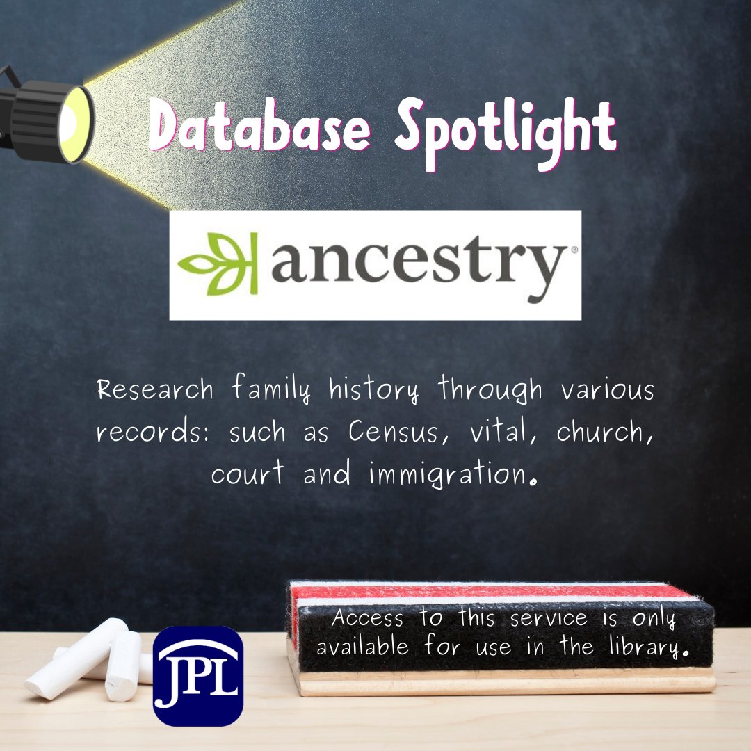 Jericho_library's tweet photo. Each week we are showcasing one of our databases available to Jericho Cardholders. Explore what this week's is....
https://t.co/sDi9qTEcEY
#JerichoLibrary #JerichoPublicLibrary #JPLDatabases #FamilyHistory #Ancestry https://t.co/quNOYkzKlJ
