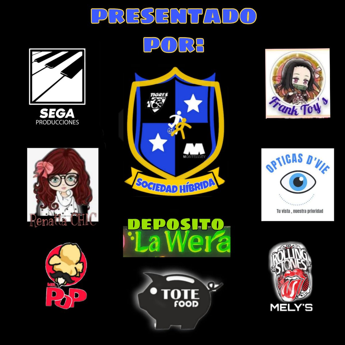 Sociedadhibrida's tweet photo. GENTE! 🚨🚨ATENCION🚨🚨 ESTOS SON LOS PATROCINADORES DEL 2 PROGRAMA.. MAÑANA SE DESTAPAN LOS PREMIOS Y LAS DINÁMICAS!!!  Gracias a los patrocinadores por creer y apoyar 🙏 https://t.co/p8xvnKzVru