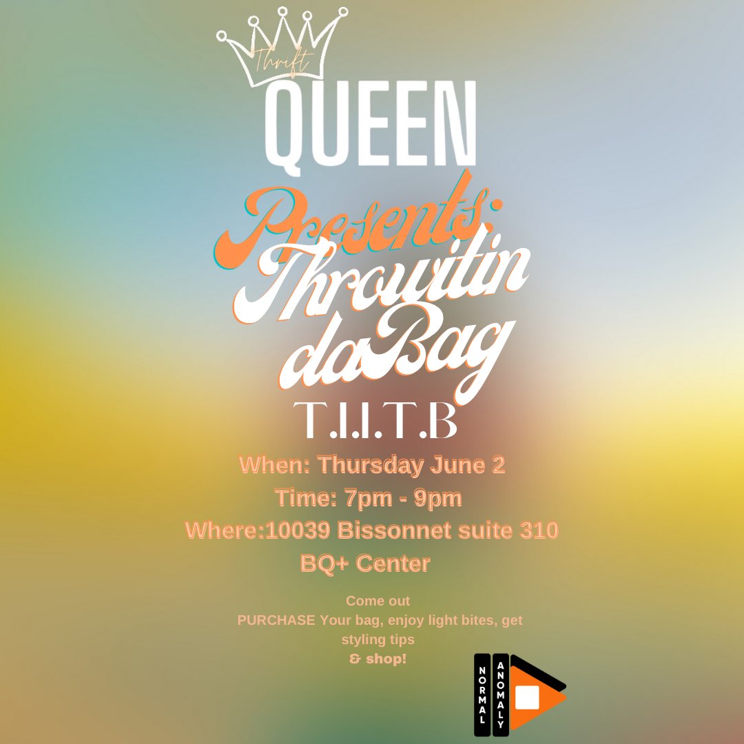 _NormalAnomaly's tweet image. Join us this Thursday, from 7pm - 9pm, we will be at Thrift Queen, our community closet and thrift store, talking thrift store shopping &amp;amp; fashion!
Meet us at our BQ Plus Center for Liberation (and be ready to shop)!
#ThriftQueen #thrifting #TheNormalAnomaly #BQPlus