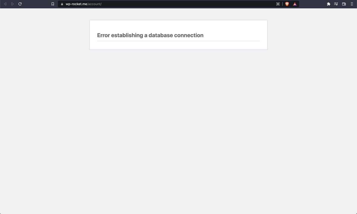 yhangsterfer's tweet photo. @wp_rocket Hi there, is the account portion of the site down? https://t.co/0JxCh1YHsy