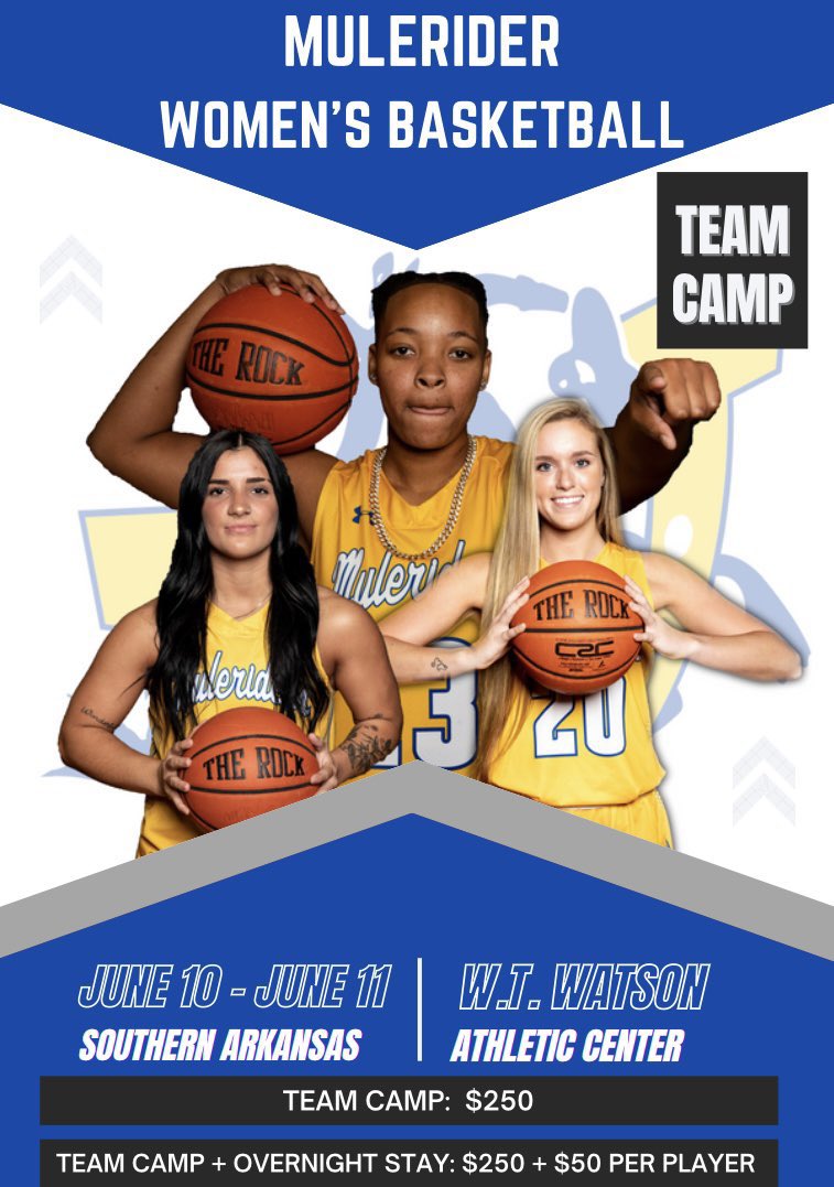 MuleriderSports's tweet photo. ⛺️SZN inside W.T. 

🚨Come camp with the Mulerider Women’s Basketball team this summer‼️

💻 Registration (https://t.co/22r1wfBEK6) is now open for Summer Day Camp☀️, Elite Camp✨, and Team Camp🏀‼️

#GoMuleriders #RideAsOne #ChaoSAU https://t.co/cQHFMP2POs