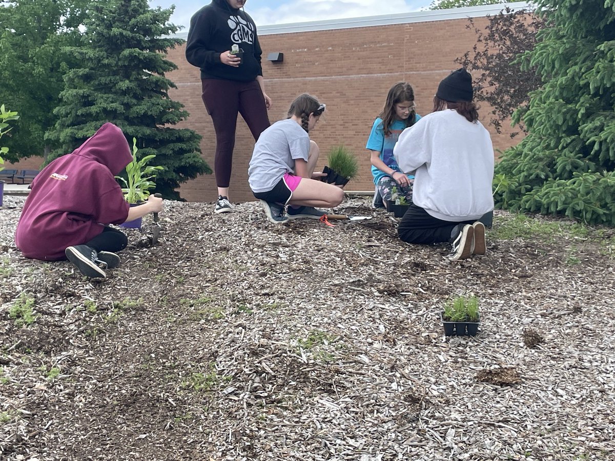 mn_hastings's tweet photo. HMS students and staff are partnering with the Mn DNR, Pheasnats Forever and Mn Native Lanscapes ⁦@MNLcorp⁩ in planting a pollinator garden! Everyone worked hard and we look forward to watching it develop! https://t.co/BKkI2RHNqE