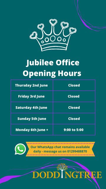 Our Jubilee opening hours #bewdley