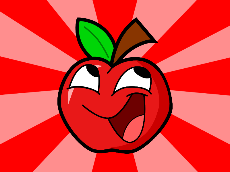 large cartoon apple