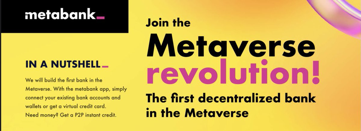 CryptoTony__'s tweet photo. The #Meta is going to progress into something big, and will be a big part of the next bull run 

Interesting idea and project @_metabank_ I am looking into as well as a few others. Provides #Defi and traditional banking services like Staking, Loans, Credit and Debit cards ‼️ https://t.co/Oir8Rc5RPa