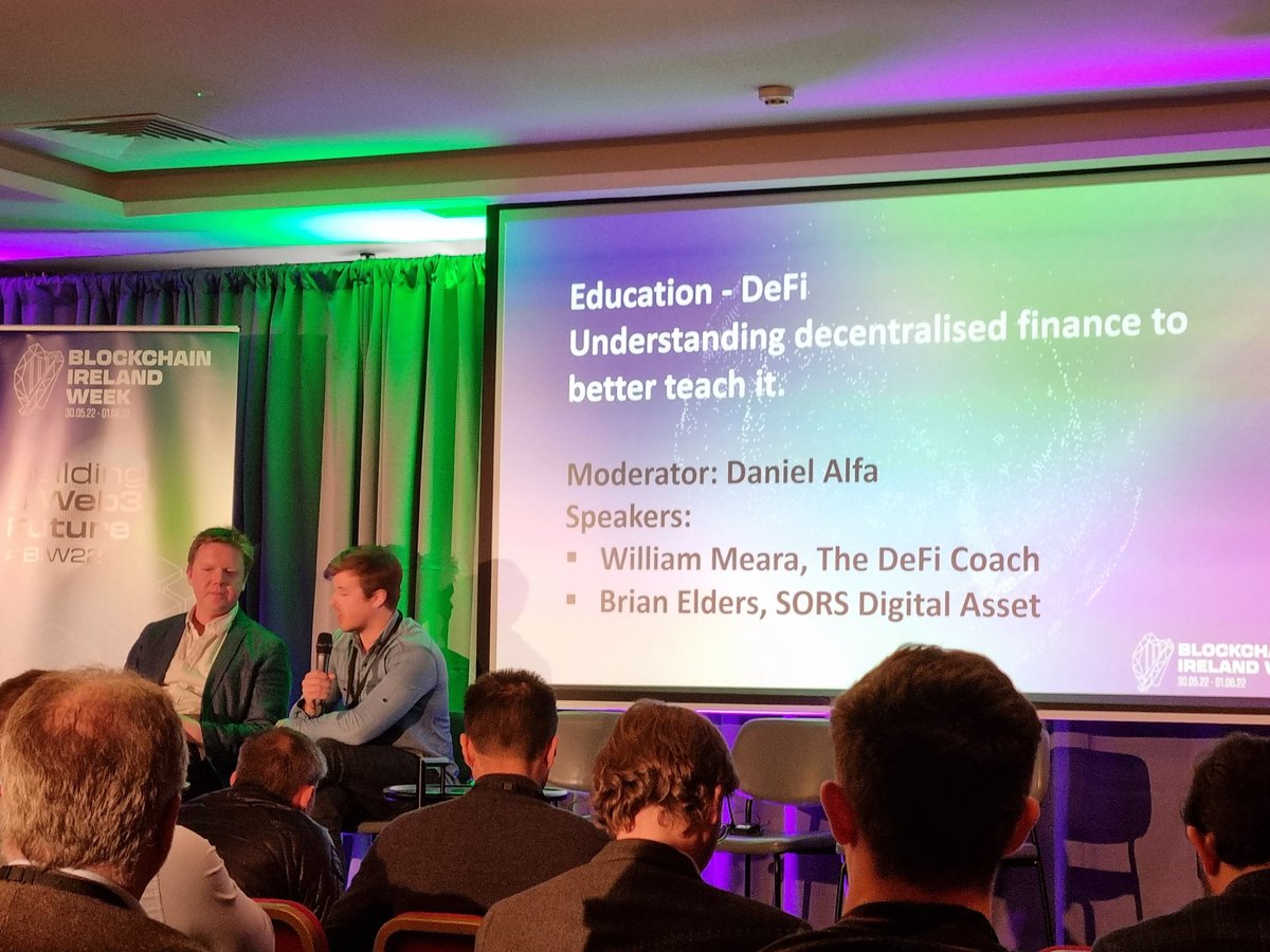 Claire_InCrypto's tweet photo. "Education is key in this space" - @willmeara_loco and @BrianElders at #BIW22 🇮🇪
#blockchainirelandweek
#SwissBorg provides education through its award winning app, and their blog articles 👇📚
https://t.co/cpZ4qDs0x7 https://t.co/YnVD2NStL1