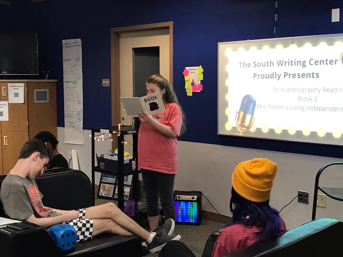 Wonderful reading of all the work we’ve done this semester as our living independently class shared excerpts of their autobiographies. Draft, revise, share! <a href="/CBSouthHS/">CB South</a>
