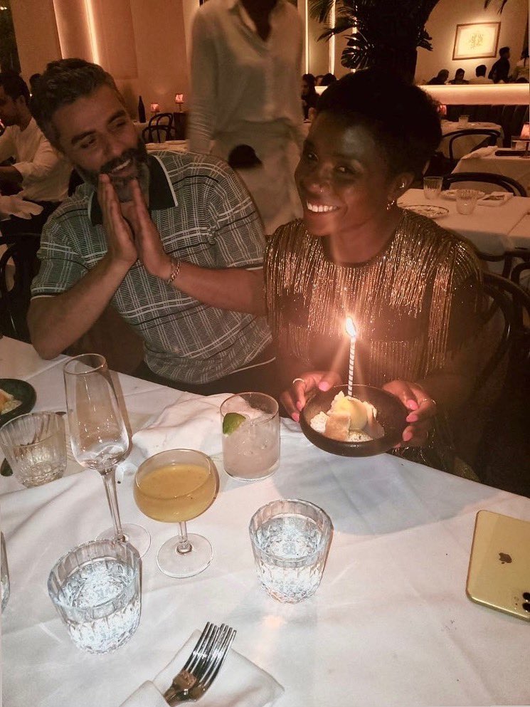 Oscar Isaac out celebrating #MoonKnight co-star Ann Akinjirin’s birthday at Sona in New York City. 📷: @annakinjirin (Instagram) / “Birthday week was fun”