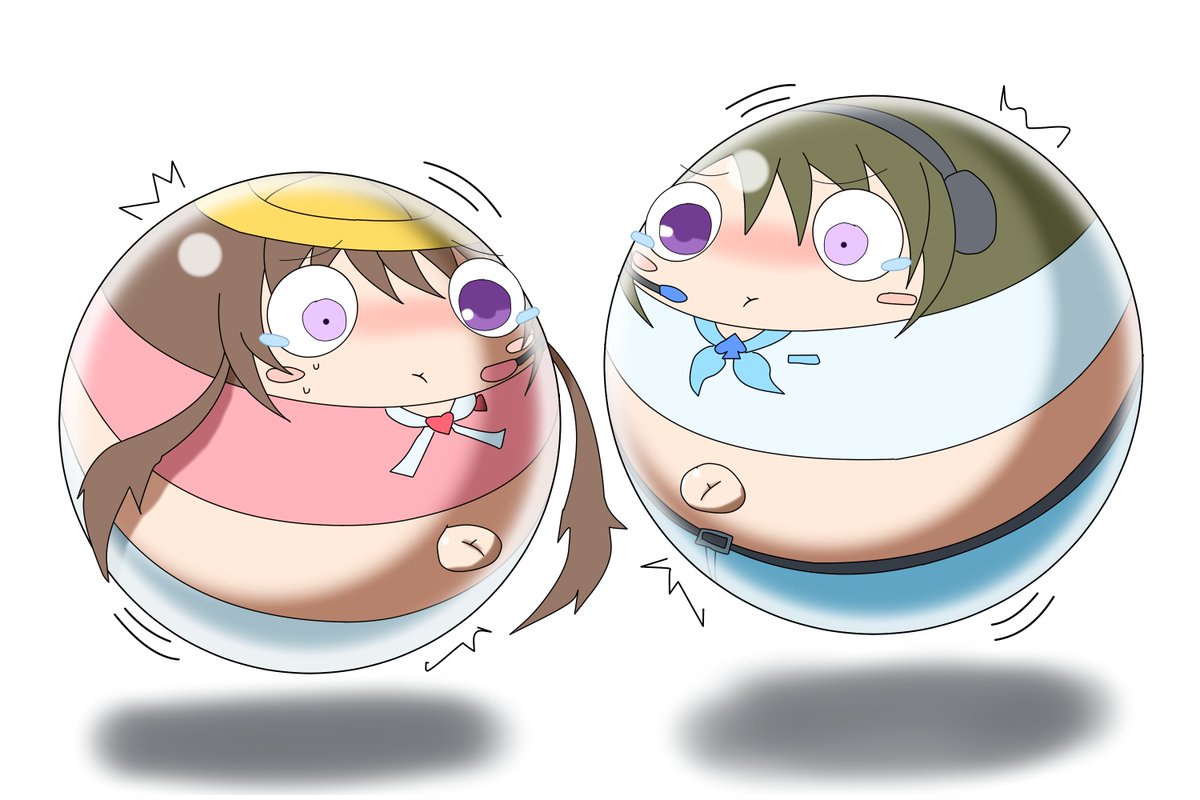Inflationball's tweet photo. どこかの大御所兄妹を球体超風船化させてみた…。 https://t.co/mzQIcF2dDg