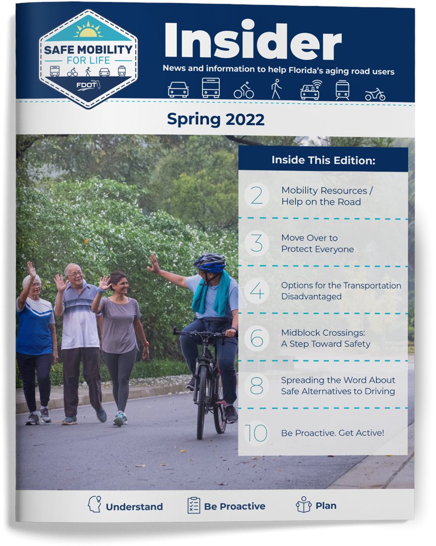 SafeMobilityFL's tweet photo. Our new Spring Insider newsletter is available to read at https://t.co/a1dih1mWZs! Be the first to read each new edition by signing up at https://t.co/DcNCoEIDLU. Available in both print and digital versions. #SafeMobilityFL #safemobility #mobilityindependence #safety @MyFDOT https://t.co/7Qj9lZ0PTr