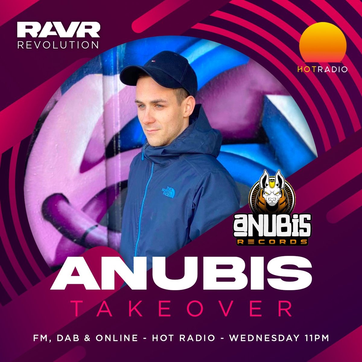 Don't miss the Anubis takeover on RAVR Revolution tomorrow at 11pm. Live every Wednesday on <a href="/wearehotradio/">Hot Radio</a>. FM, DAB, online and on your smart speaker.
