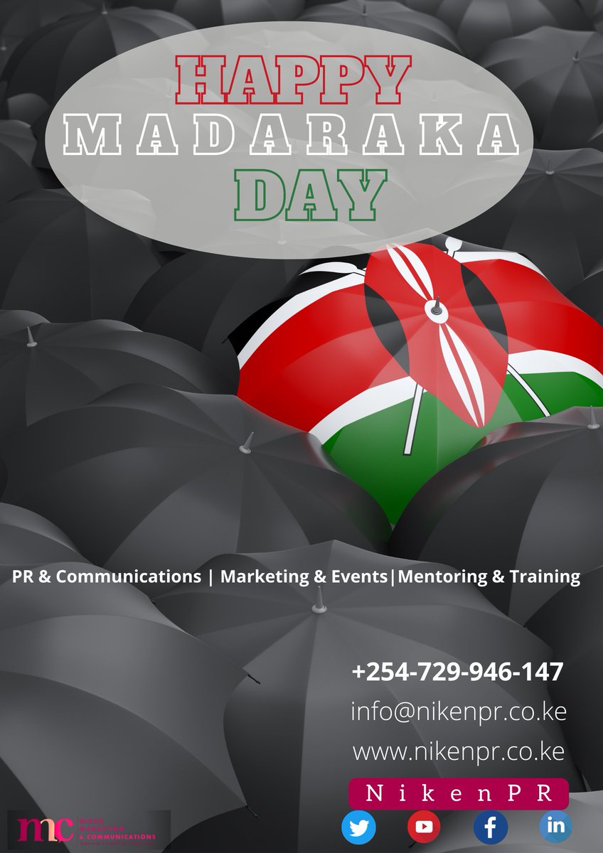 NikenRelations's tweet photo. HAPPY MADARAKA DAY!!
This is the time that Kenya commemorates the day it attained internal self-rule. Madaraka to the current generation, five decades later, brings with it the power to stand out and within... 
#madarakaday2022
#uhurugardens https://t.co/xWhwId3OjT