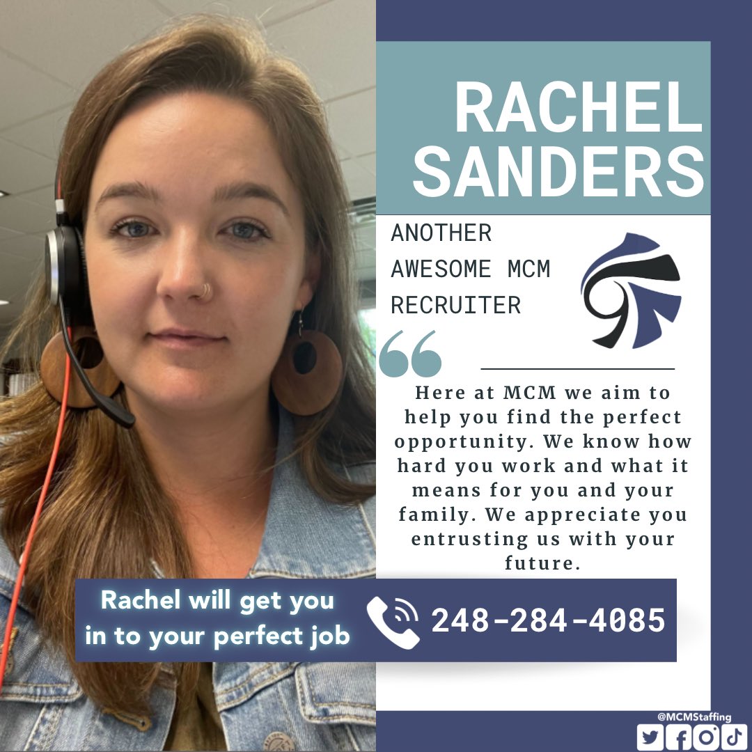 We are so excited to chat with you! If you know a friend looking for a job, give them our number! 

#hiring #mcmstaffing #employmentopportunities #recruiter #employme #youarehired #staffing #jobsnearyou #staffingagencies #findworknow #tellafriend #workwithus