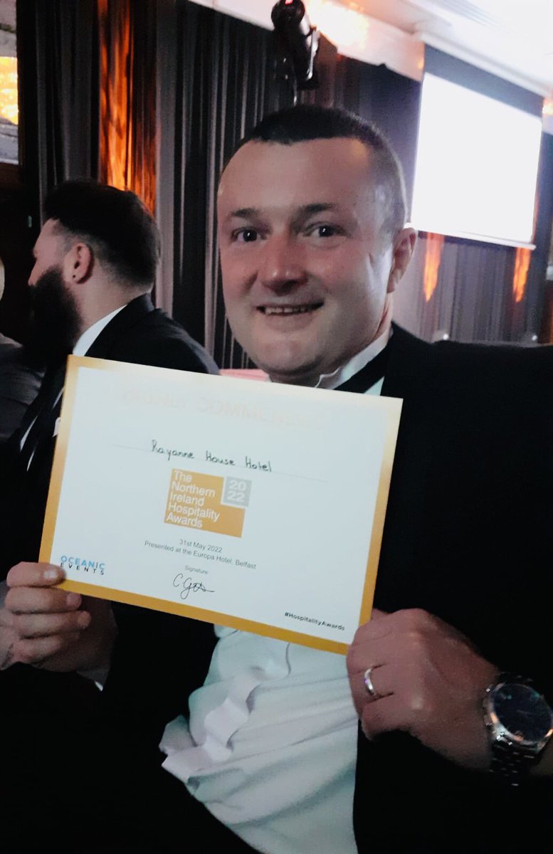 Delighted to be highly commended for Boutique hotel of year #hospitalityawards #teamrayanne