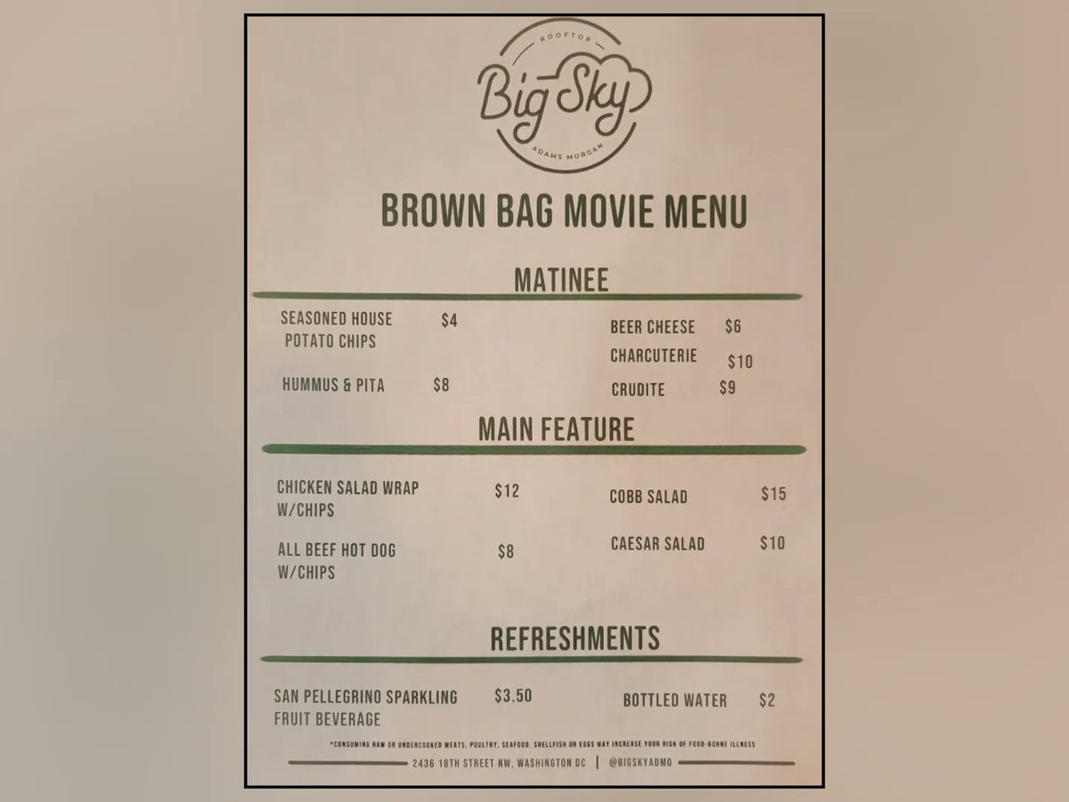 Just a few of our lighter food options for <a href="/admobid/">Adams Morgan BID</a> movie night. Pick something up on your way to the movie or on your way home! Or stop by to cool off. #montypython #movienight #adamsmorgan #outside