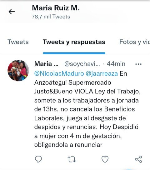 Ministro <a href="/torrealbaf/">Francisco Torrealba</a> El Patrono en Anzoátegui Supermercado Justo&amp;Bueno VIOLANDO los DERECHOS LABORALES, no respetan ni a las EMBARAZADAS <a href="/Nicolasmaduro/">Nicolás Maduro</a> #JusticiaYA <a href="/dcabellor/">Diosdado Cabello R</a>