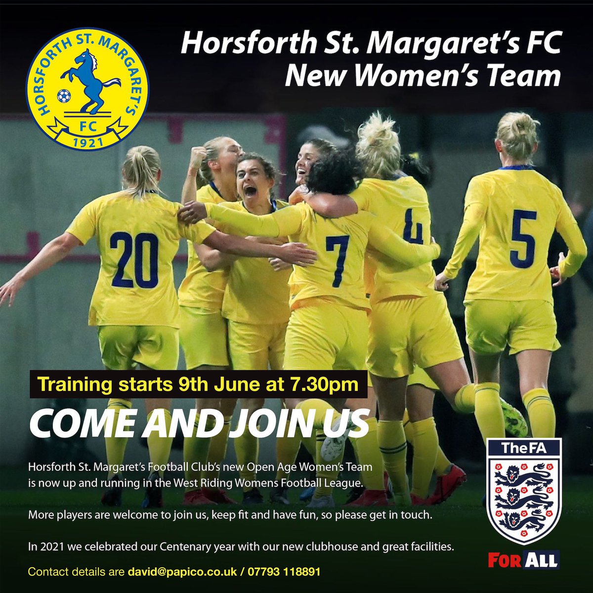 horsforth_smfc's tweet photo. Our adult female team is looking to add new players for next season. If you know anyone who might be interested (or even if you don’t), please share.@westridingoc @WRCWFL @WestRidingFA https://t.co/fVPfaTIv3u