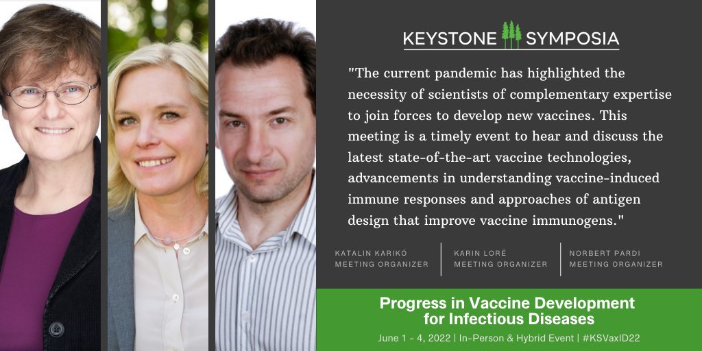 Excited to be attending my first in-person science meeting in 8 years!! Thank you @KeystoneSymp #VaccineDevelopment for #InfectiousDiseases for selecting me to present #PrimeandSpike our #MucosalVaccine. Come by my poster S1 #1021 or talk on 6/3 at 2:30p  hubs.la/Q01bLrSt0