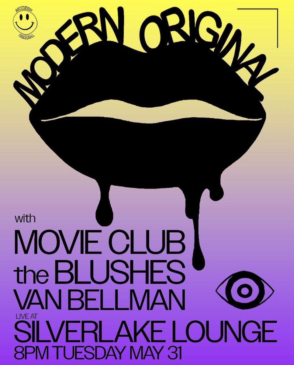 m0dern0riginal's tweet photo. Show at Silverlake Lounge tonight with @ZacVanBellman, @TheBlushes and #movieclub. Roll up! https://t.co/Q3ySuFuBwA