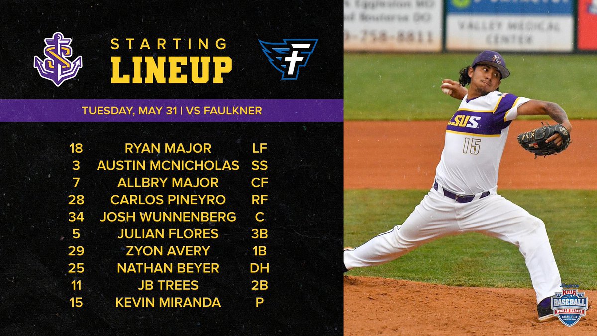 LSUSathletics's tweet photo. Ready.

📈 https://t.co/rB4323jOSB
📺 https://t.co/ySn5kkAtM9
🎧 https://t.co/HGX7EmGF4r

@LSUS_Baseball | #AnchorUp https://t.co/XrWysHAzJq