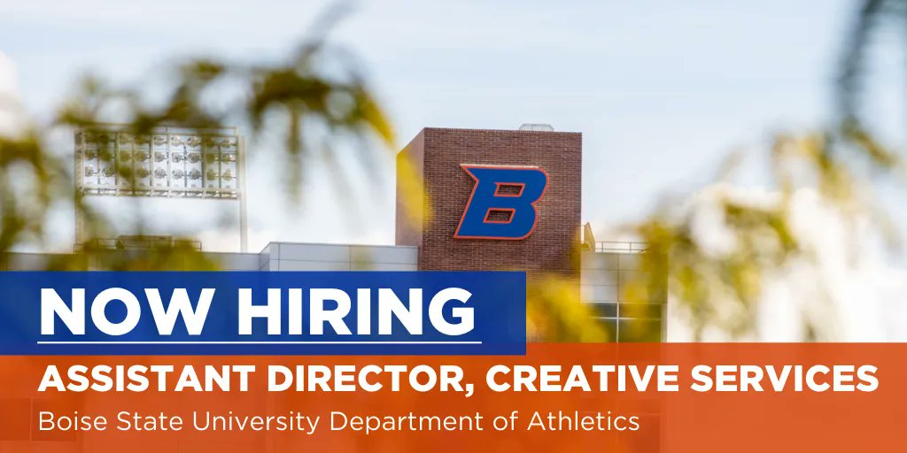 . <a href="/BoiseState/">Boise State University</a> is seeking an Assistant Director, Creative Services for the Department of Athletics. This position will be responsible for the post-production of video and multimedia services providing external focused content. <a href="/BroncoSports/">Boise State Broncos</a> 

#ApplyNow: buff.ly/3abbqP4