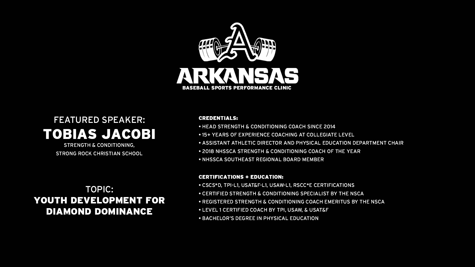 Arkansas Baseball Player Development on Twitter "Youth Development for
