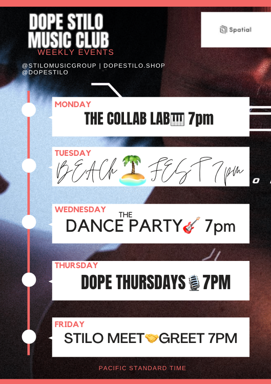 dopestilo's tweet photo. BEACHFEST 2NIGHT 🏖️ Singer Songwriter Showcase on the beach in the METAVERSE! @spatialxr #NFTCommunity //@alibianchimusic x @DopeStilo x @CamFergMusic https://t.co/zJkiqSFNyi