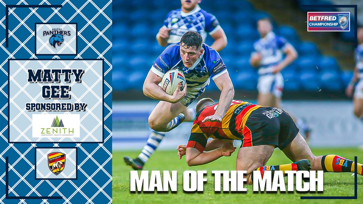 HalifaxPanthers's tweet photo. MATCHDAY LIVE | MAN OF THE MATCH

What a way to introduce yourself to the Fax Faithful 🙌

With some great lines in attack and leaving a huge mark in defence, your Panthers man of the match vs @DewsburyRams is @mattygee94 

#PanthersAreInTown #ChooseFax #MoreThanAGame https://t.co/5qwef5rx85