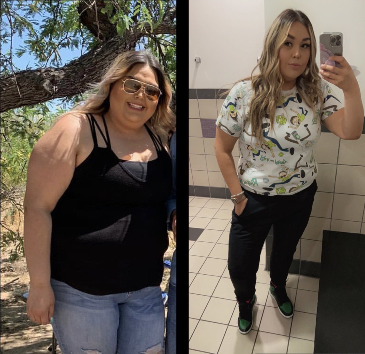 It's been almost a year in July since I started my weight loss journey. All naturally with diet and hard work.
Im down 103 lbs and I'm not done.

My goal isn't to be skinny. I just wanted to feel better and keep up with my toddler oh and #hotmomsummer 
#weightlosstransformation