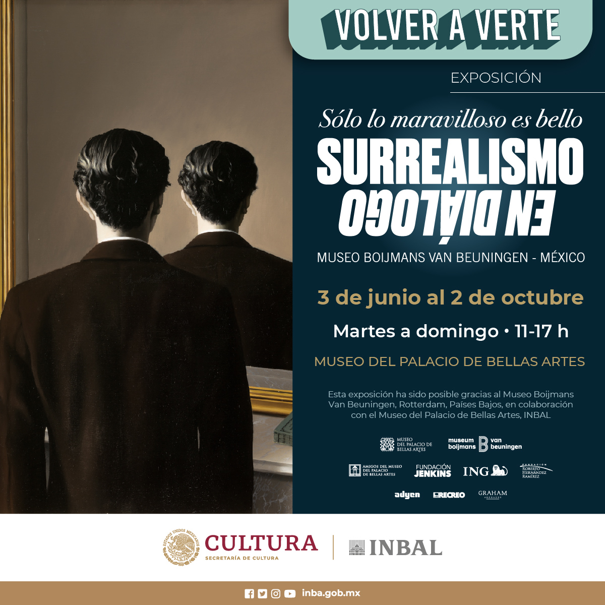 mbellasartes's tweet photo. Leonora Carrington, Salvador Dalí, Remedios Varo, René Magritte y André Breton te esperan para explorar  los profundos  territorios  de  la  psique humana

✨“Sólo lo maravilloso es bello. Surrealismo en Diálogo. Museo Boijmans Van Beuningen – México” ✨
 
#MPBASurrealista https://t.co/IEbZLtNuzm