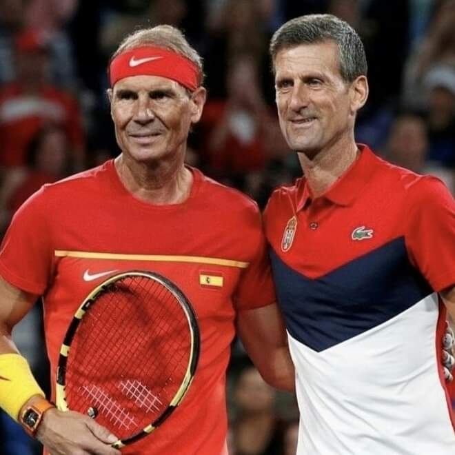 Djokovic and Nadal at the end of the match: