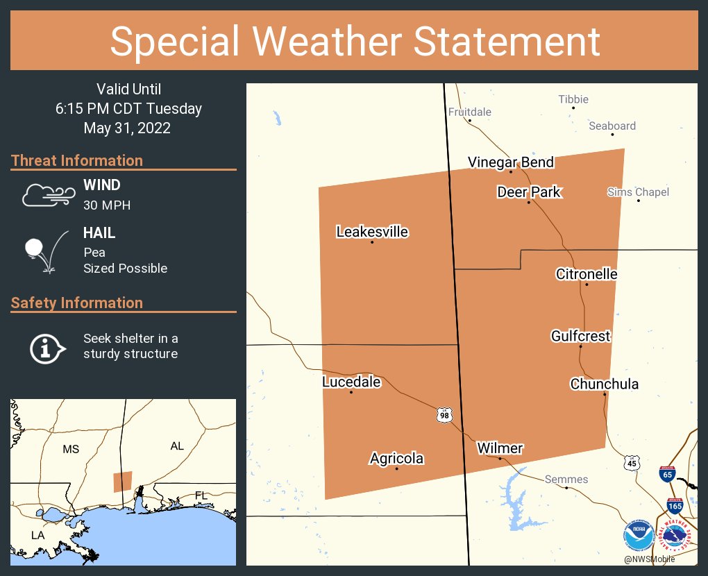 NWS Mobile on Twitter "A special weather statement has been issued for