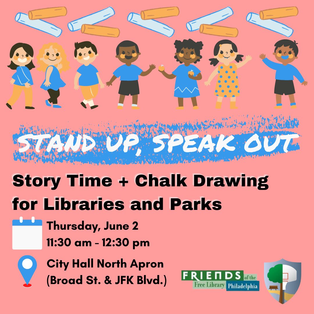 SouthPhillyRead's tweet image. Do you love your libraries?  Do you love your parks and rec centers?  Come out to Rally for Public Spaces! Thursday, 10:30am on the North Side of City Hall.  Story Time to follow! #Readby4th #SouthPhillyReads #FundOurLibrariesPHL